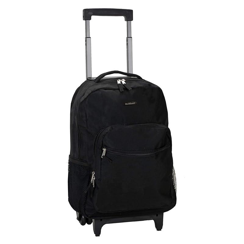 My Go-To Black 17-Inch Rockland Rolling Backpack for Every Adventure